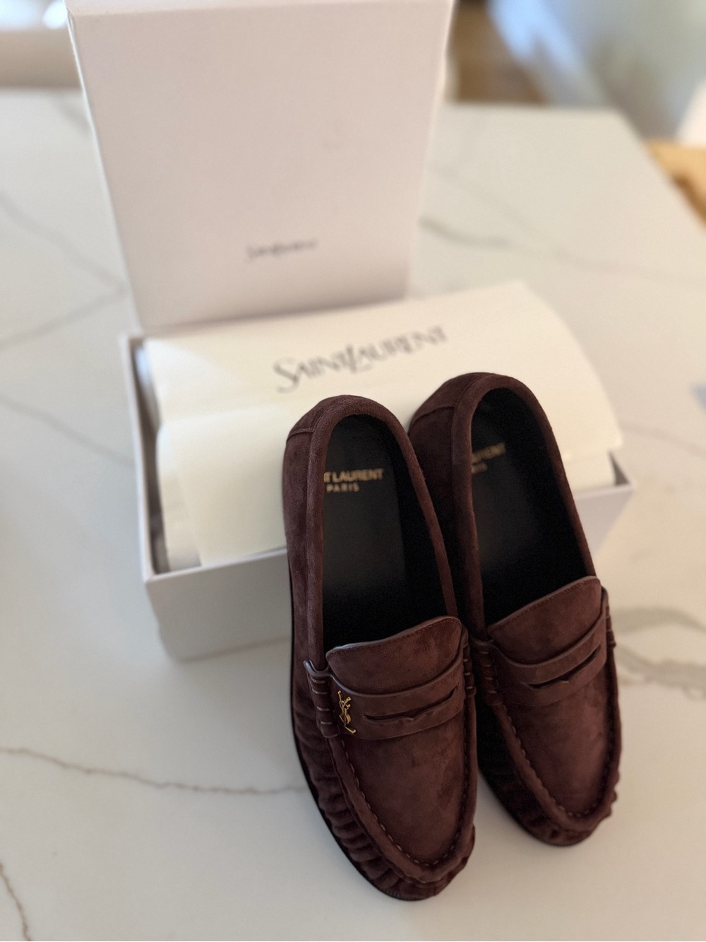 BNIB Women’s Brown Suede Penny Le Loafer. Size 38